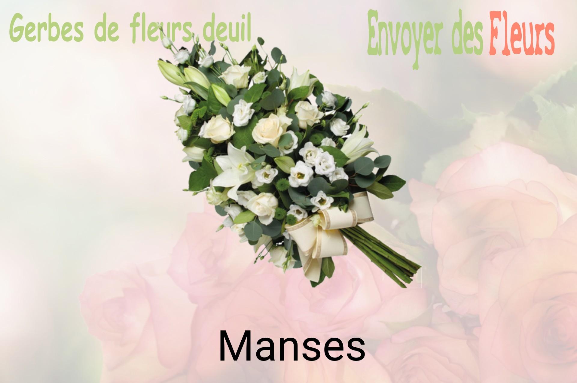 Gerbe de fleurs de deuil livrée à Manses